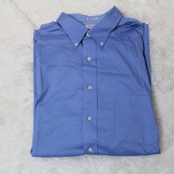 izod shirt 18 1/2 big  32/33 blue long sleeve - Picture 3 of 3